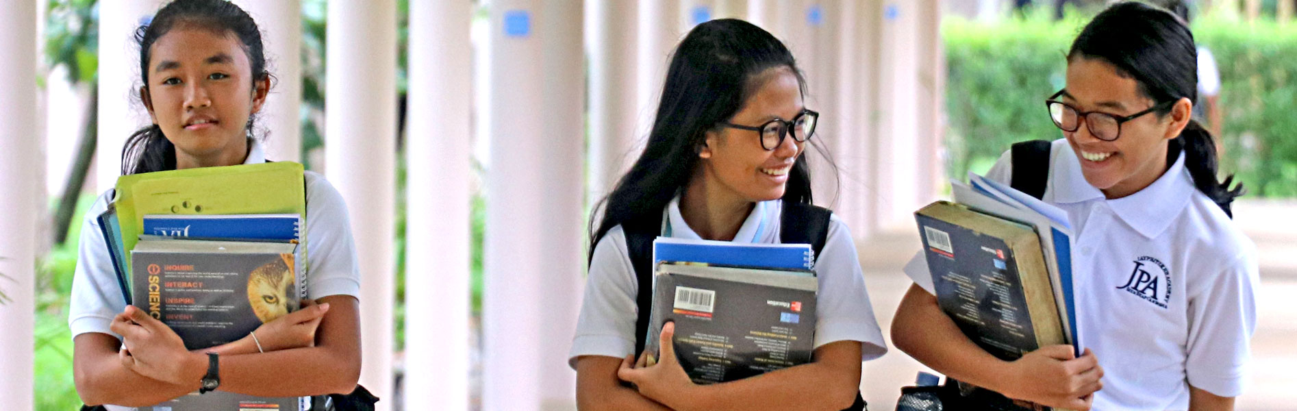 JPA students walking to class - Back to school. Jay Pritzker Academy, Siem Reap, Cambodia. Jay-Pritzker-Academy-Siem-Reap-Cambodia.