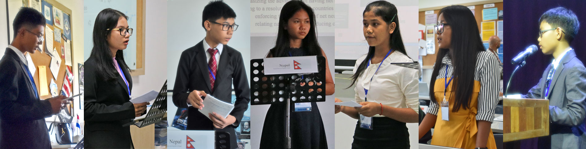 JPA Students Khemara, Ratana, Sophairath, Sengly, Srey On, Monika, Sokh Visa lfrom the Model United Nations (MUN) class who participated in the MUN conference at the International School of Phnom Penh. Jay Pritzker Academy, Siem Reap, Cambodia. Jay-Pritzker-Academy-Siem-Reap-Cambodia.