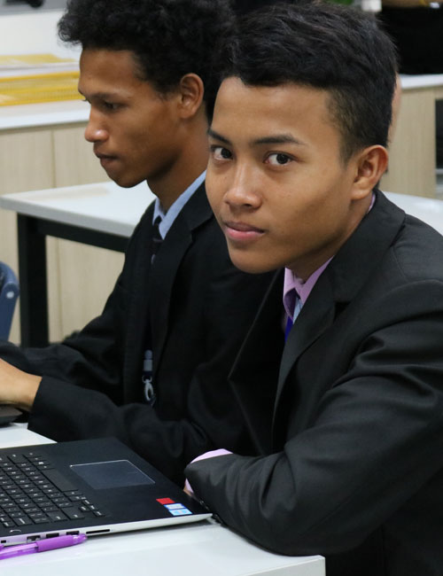 JPA Student Komin from the Model United Nations (MUN) class who participated in the MUN conference at the International School of Phnom Penh. Jay Pritzker Academy, Siem Reap, Cambodia. Jay-Pritzker-Academy-Siem-Reap-Cambodia.