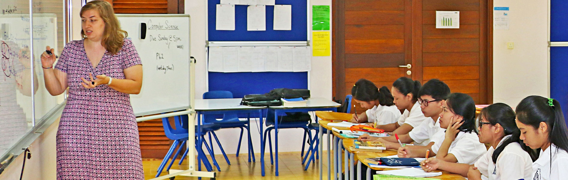 JPA high school students in math class - Featured Teacher Ms. Mcgowan. Jay Pritzker Academy, Siem Reap, Cambodia. Jay-Pritzker-Academy-Siem-Reap-Cambodia.
