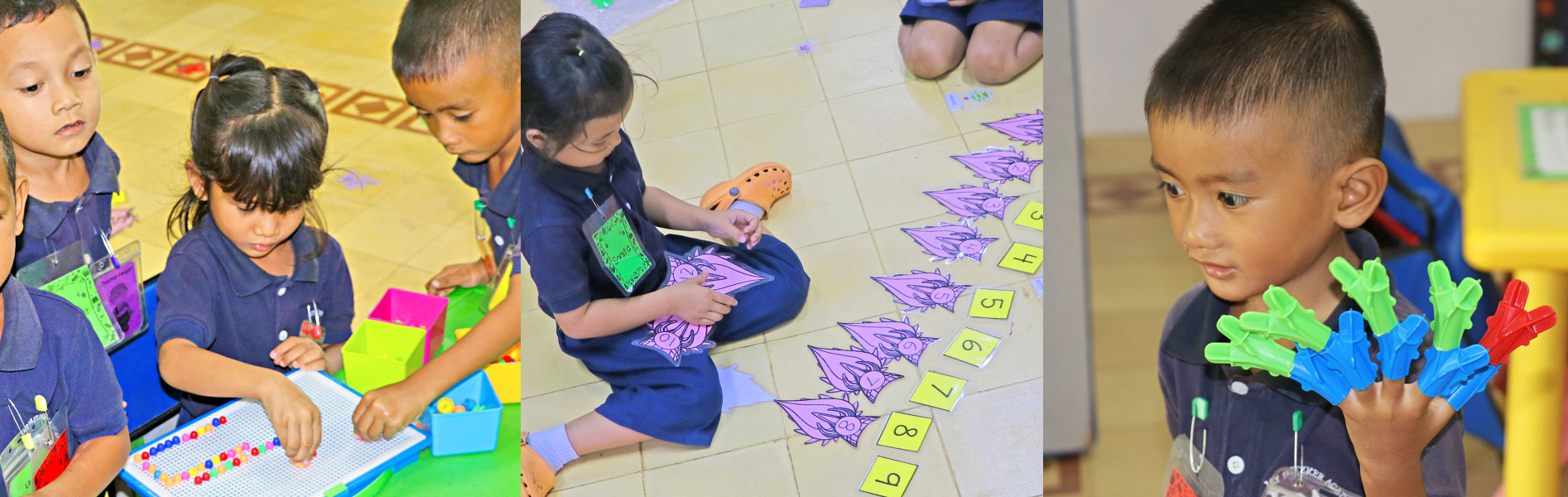 JPA Pre-Kindergarten Students learning with their Activity Packs. Jay Pritzker Academy, Siem Reap, Cambodia. Jay-Pritzker-Academy-Siem-Reap-Cambodia.