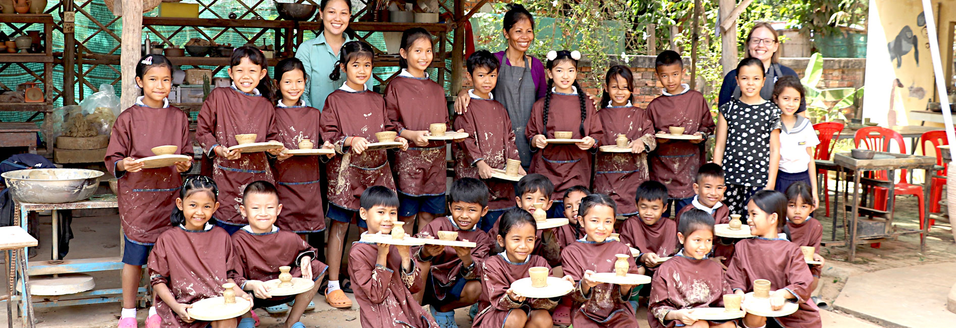 JPA Grade 3 students attended a pottery class at the Angkor Pottery Center where they learned to use a potters wheel to create their own piece of pottery. Jay Pritzker Academy, Siem Reap, Cambodia. Jay-Pritzker-Academy-Siem-Reap-Cambodia.