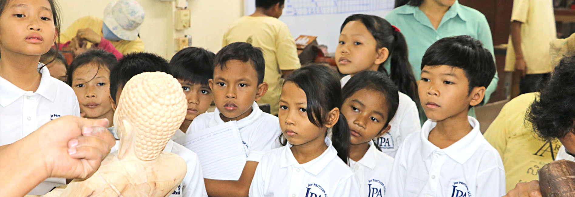 JPA Grade 3 students visit Artisans Angkor in Siem Reap stone carving. Jay Pritzker Academy, Siem Reap, Cambodia. Jay-Pritzker-Academy-Siem-Reap-Cambodia.