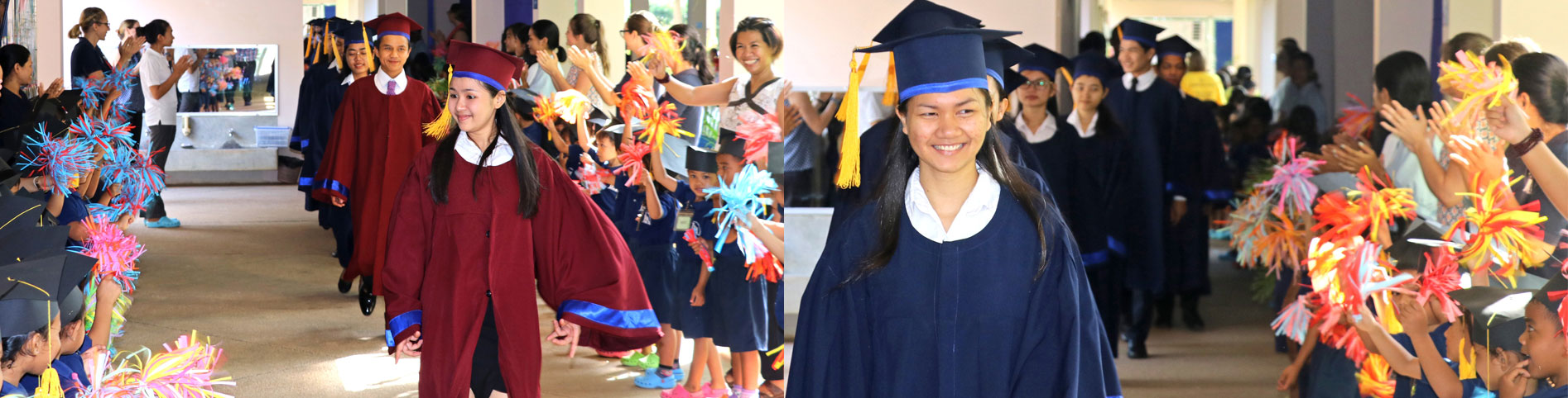JPA 2019 graduating class graduation walk. Jay Pritzker Academy, Siem Reap, Cambodia. Jay-Pritzker-Academy-Siem-Reap-Cambodia.